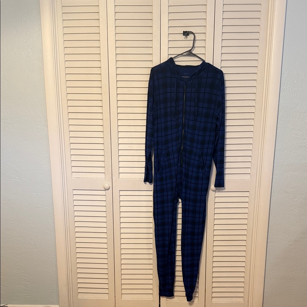 MeUndies Navy Plaid Women's Pajama Onesie